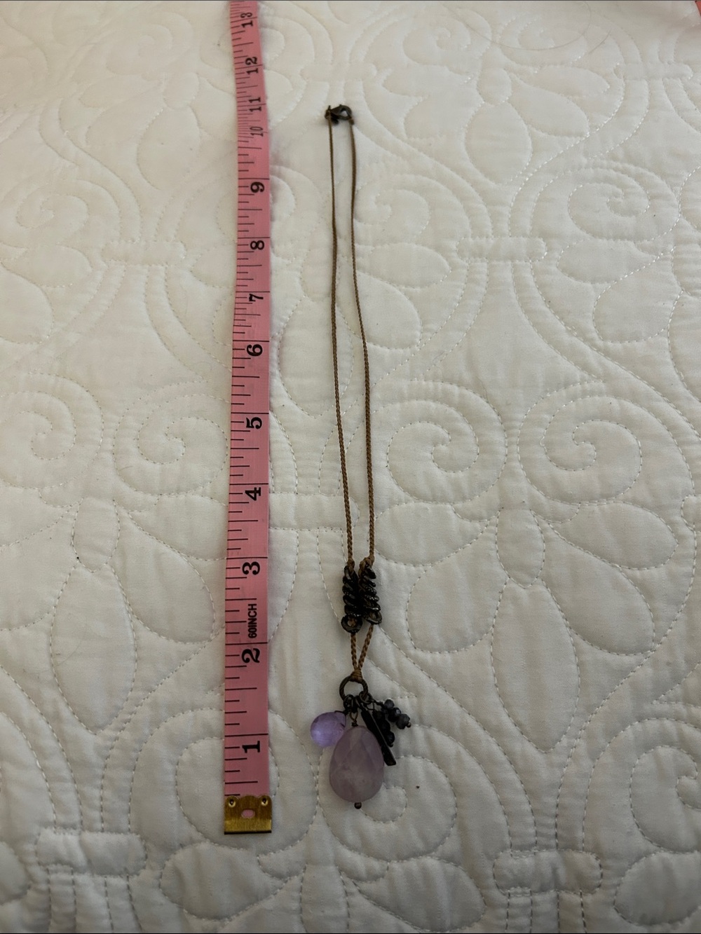 Silpada Gold-Tone Necklace with Purple Teardrop and Accent Beads